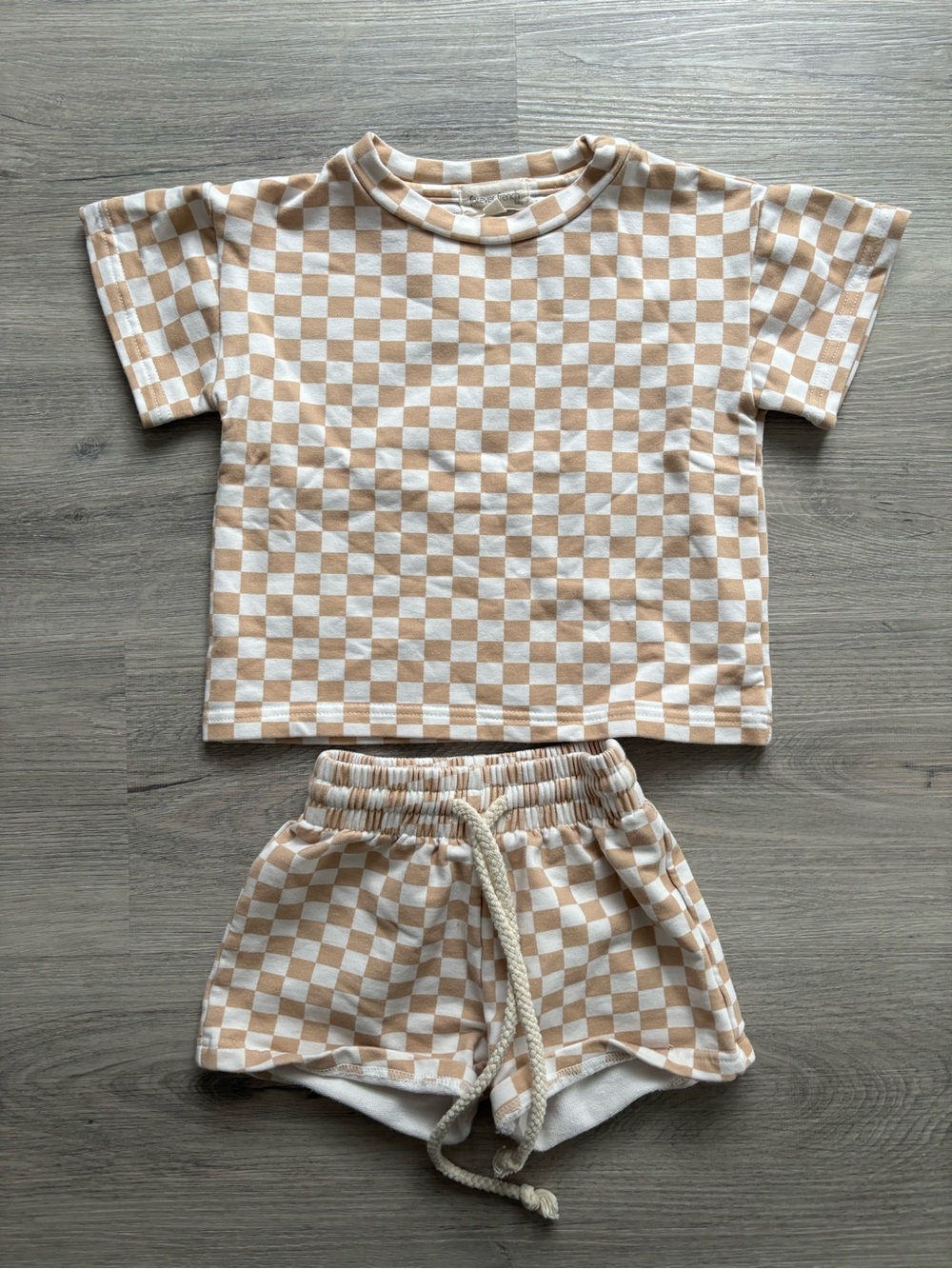 Kids Checkered Short Sleeve Set - Forever French